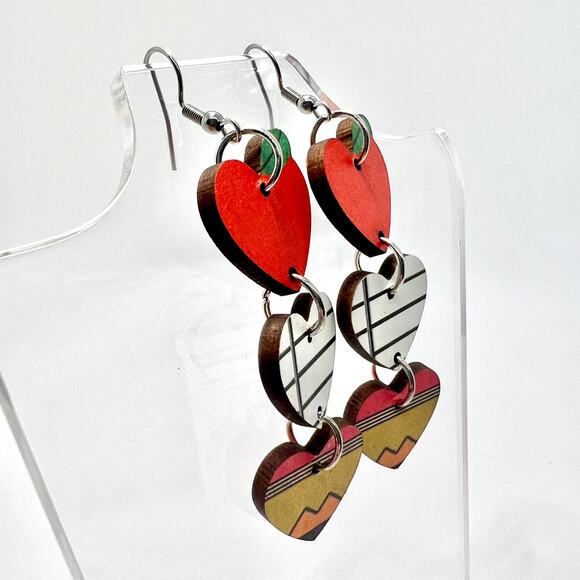 Teacher Earrings - School Earrings - Back To School - Apple - Paper - Pencil - Picture 2 of 8